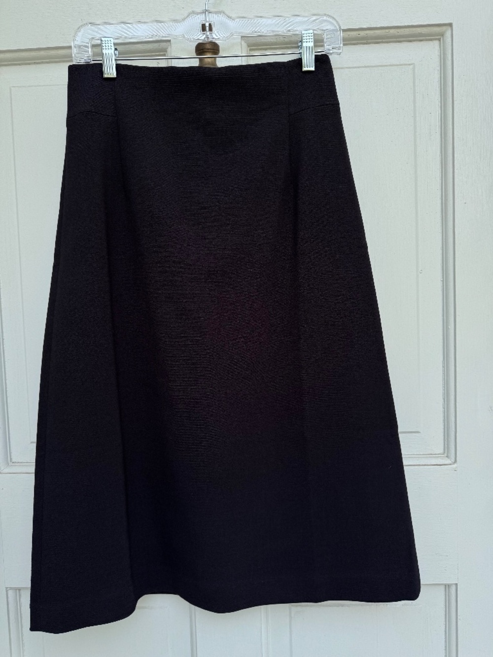 NWT LOFT Long A-Line Skirt Size 4 Black Back Zip Stretch Career $69.50